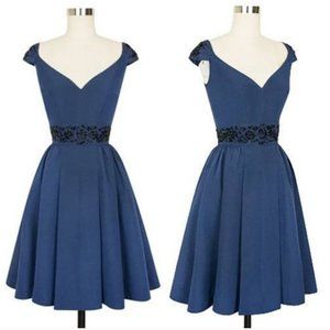 CANDICE GWINN Fit + Flare Beaded Eva Marie Cocktail Dress 16 L